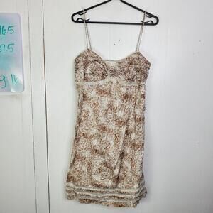 Loft Dress Womens 10 Petite Babydoll Empire Waist Y2K Mini Lace Embroidered